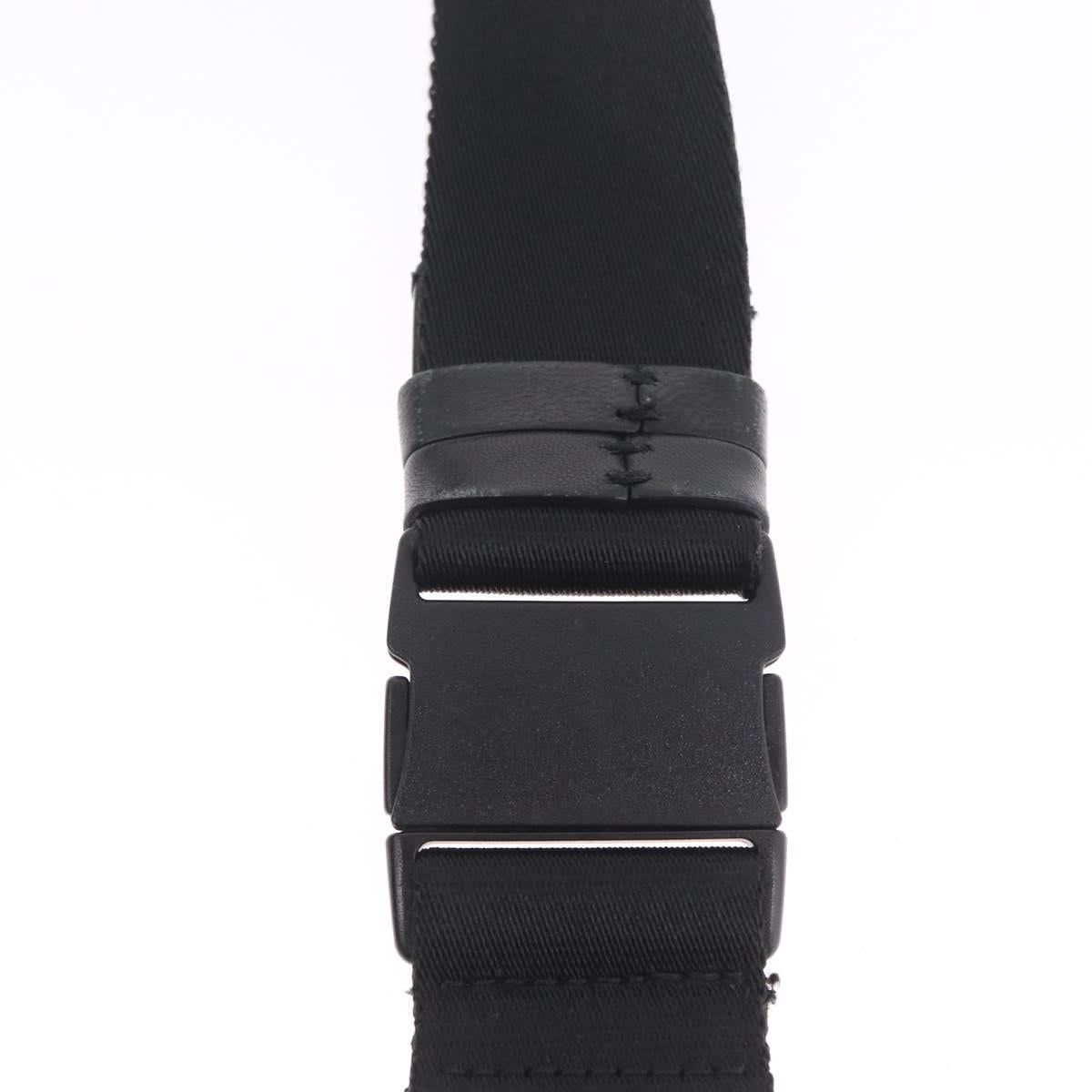 Moncler Waist Bag Nylon Leather Black Auth RV039