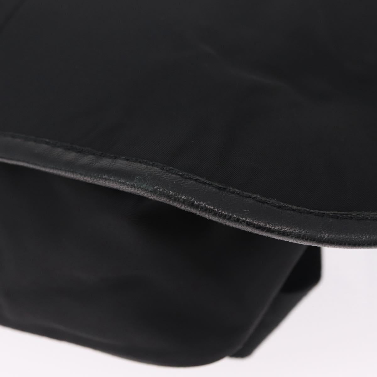 Moncler Waist Bag Nylon Leather Black Auth RV039