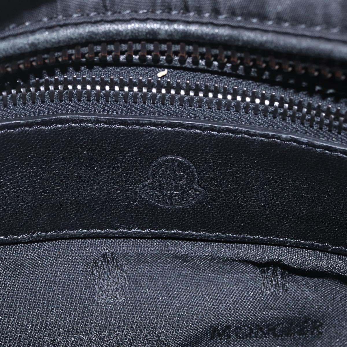 Moncler Waist Bag Nylon Leather Black Auth RV039