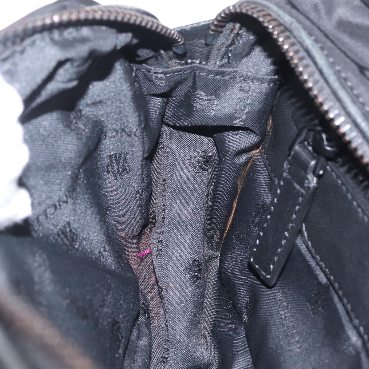 Moncler Waist Bag Nylon Leather Black Auth RV039