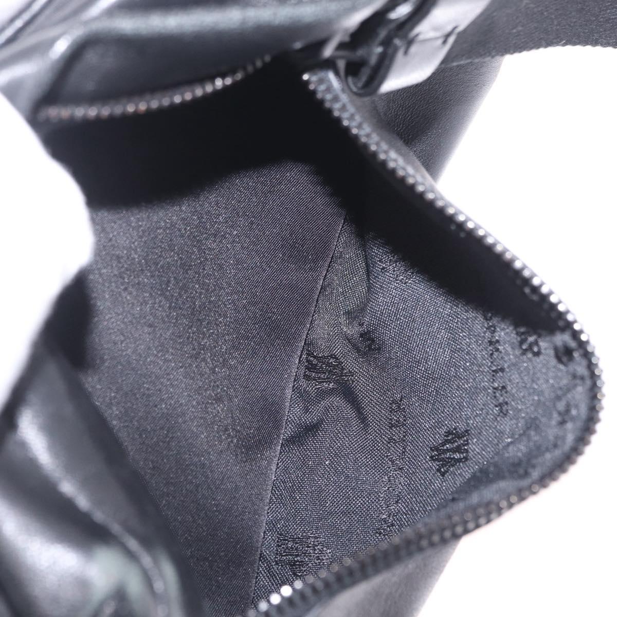 Moncler Waist Bag Nylon Leather Black Auth RV039
