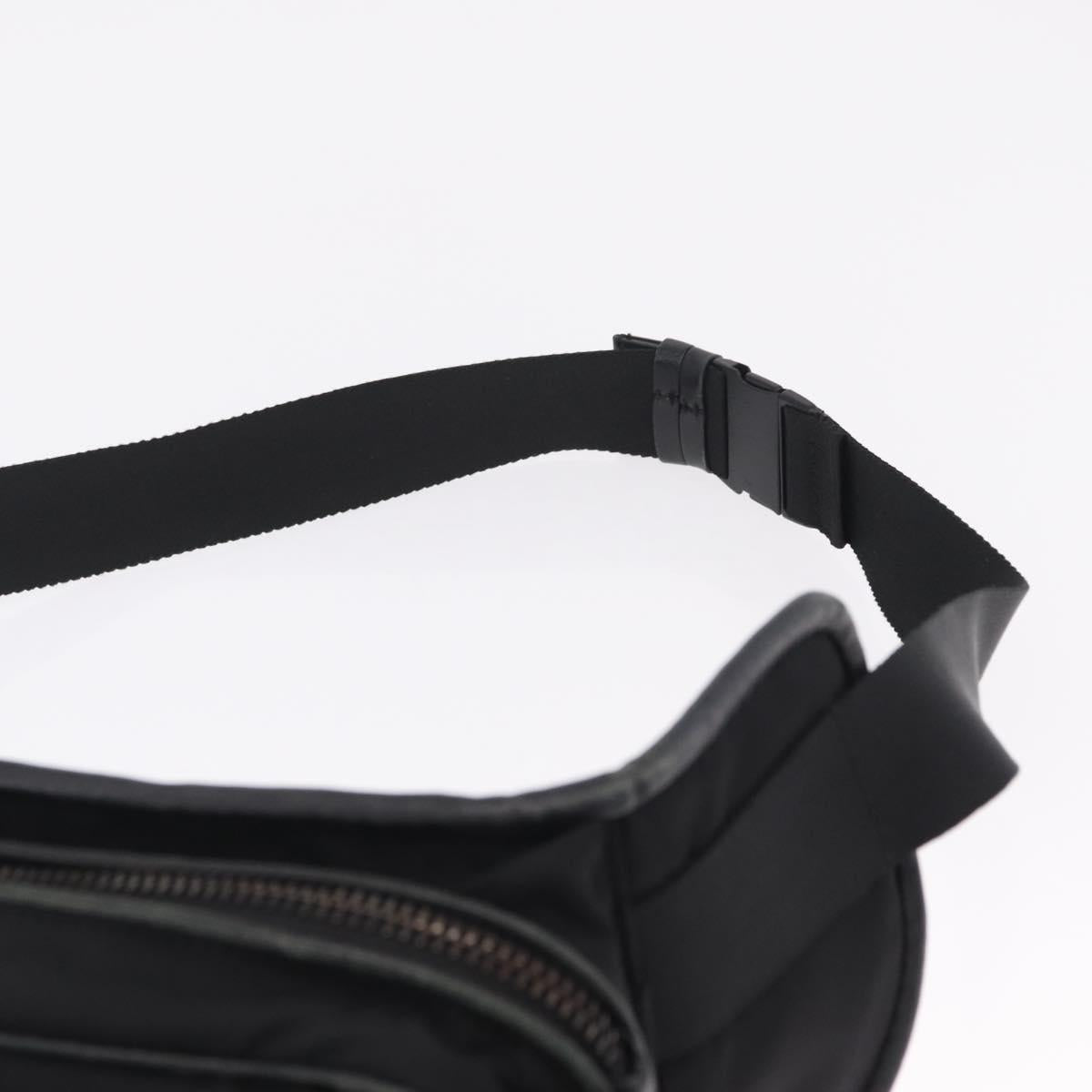 Moncler Waist Bag Nylon Leather Black Auth RV039