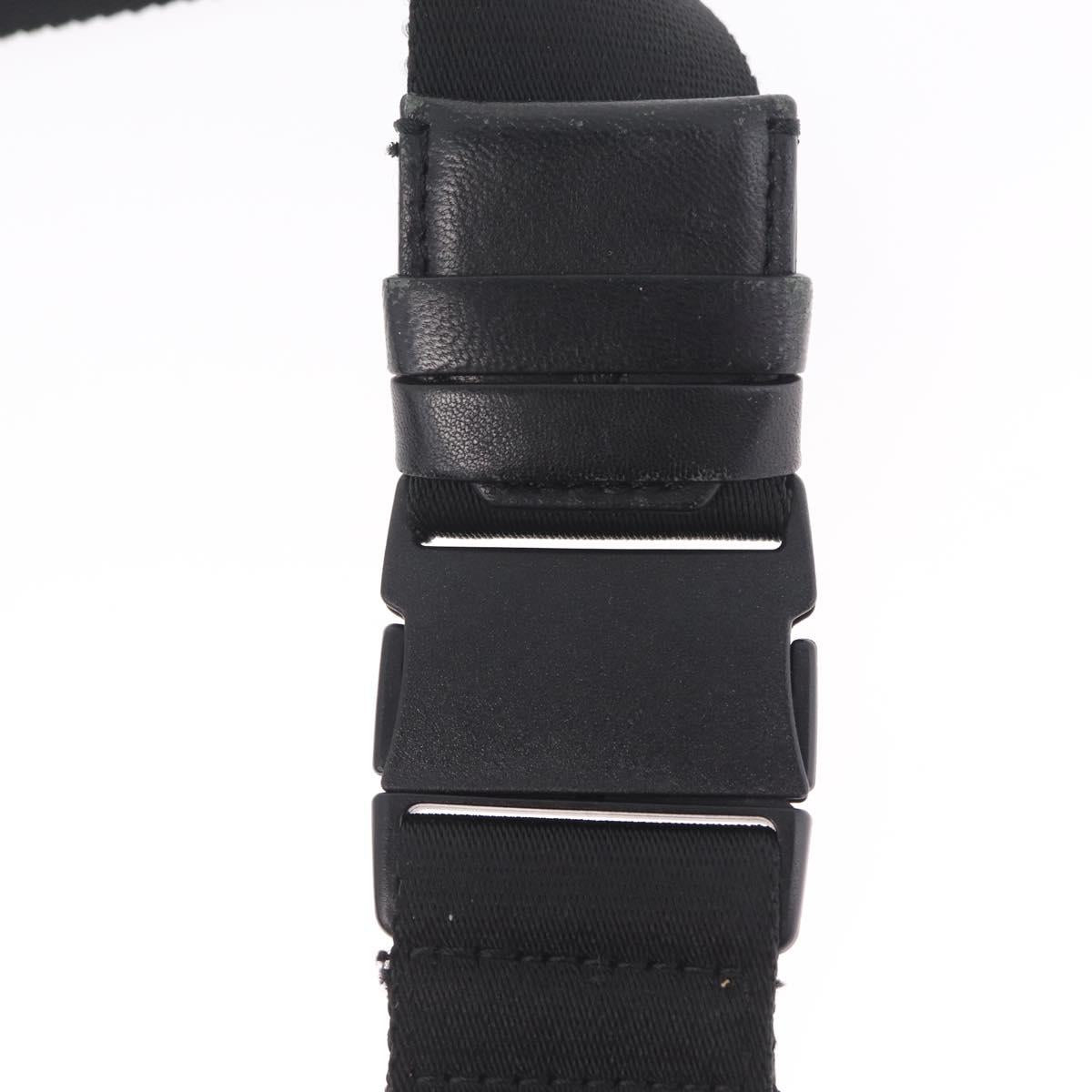 Moncler Waist Bag Nylon Leather Black Auth RV039