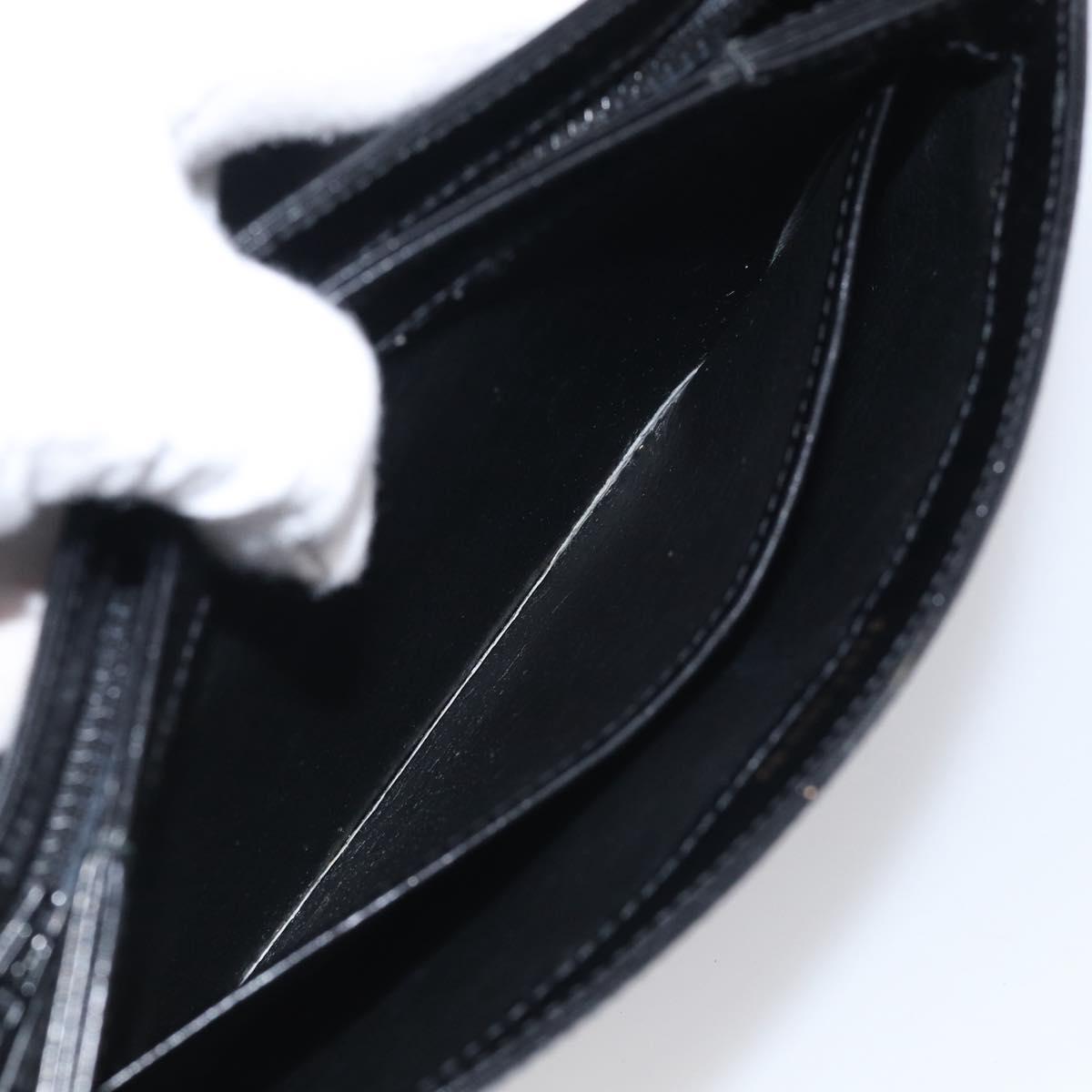 GUCCI Old Gucci Interlocking Shoulder Bag Leather Black Gold Auth RV041V