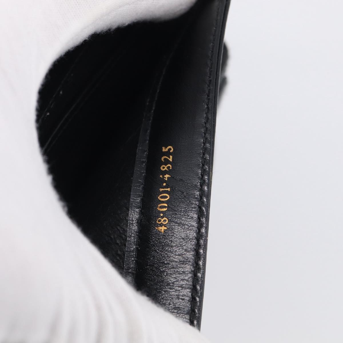 GUCCI Old Gucci Interlocking Shoulder Bag Leather Black Gold Auth RV041V