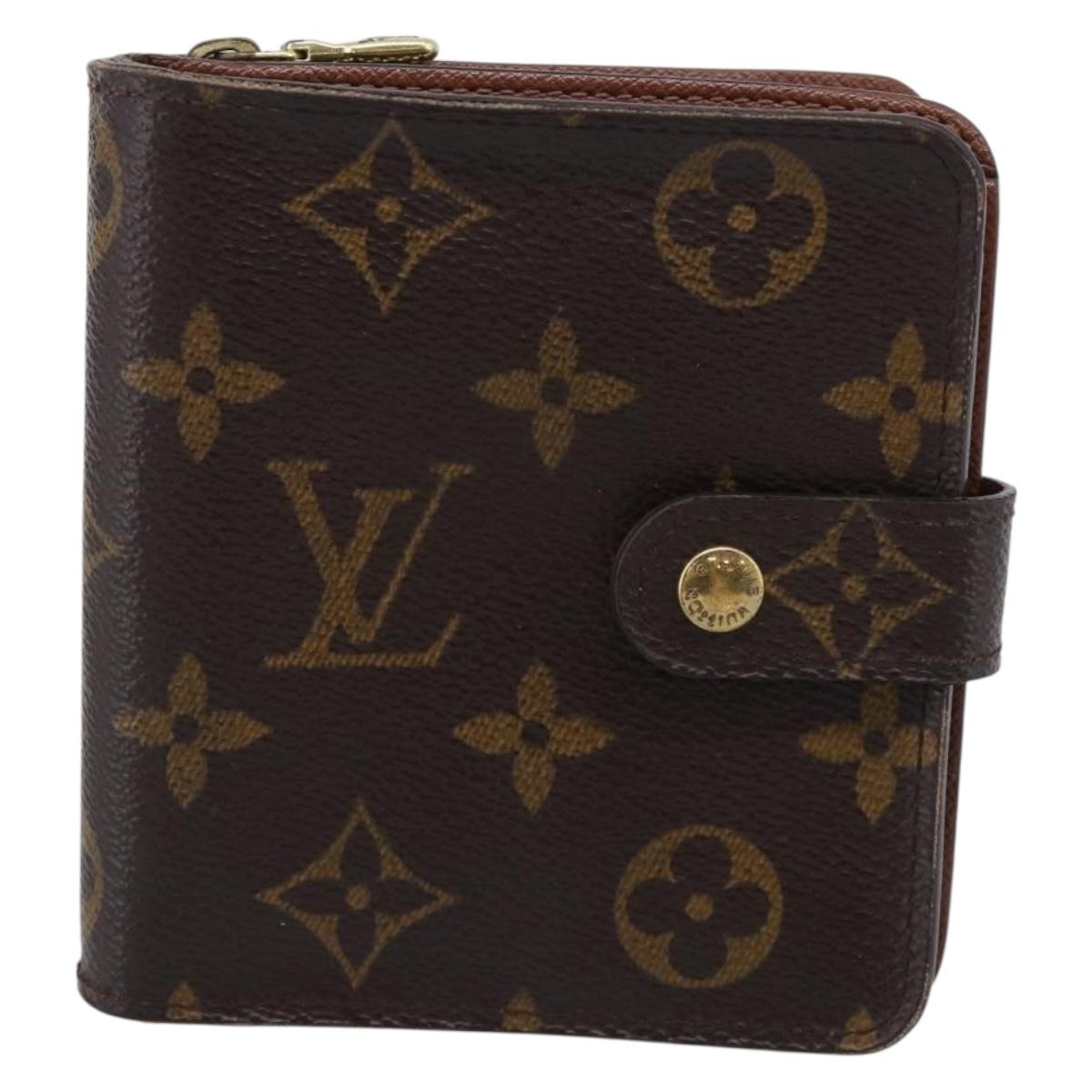 LOUIS VUITTON Monogram Compact Zip Wallet M61667 LV Auth RV047