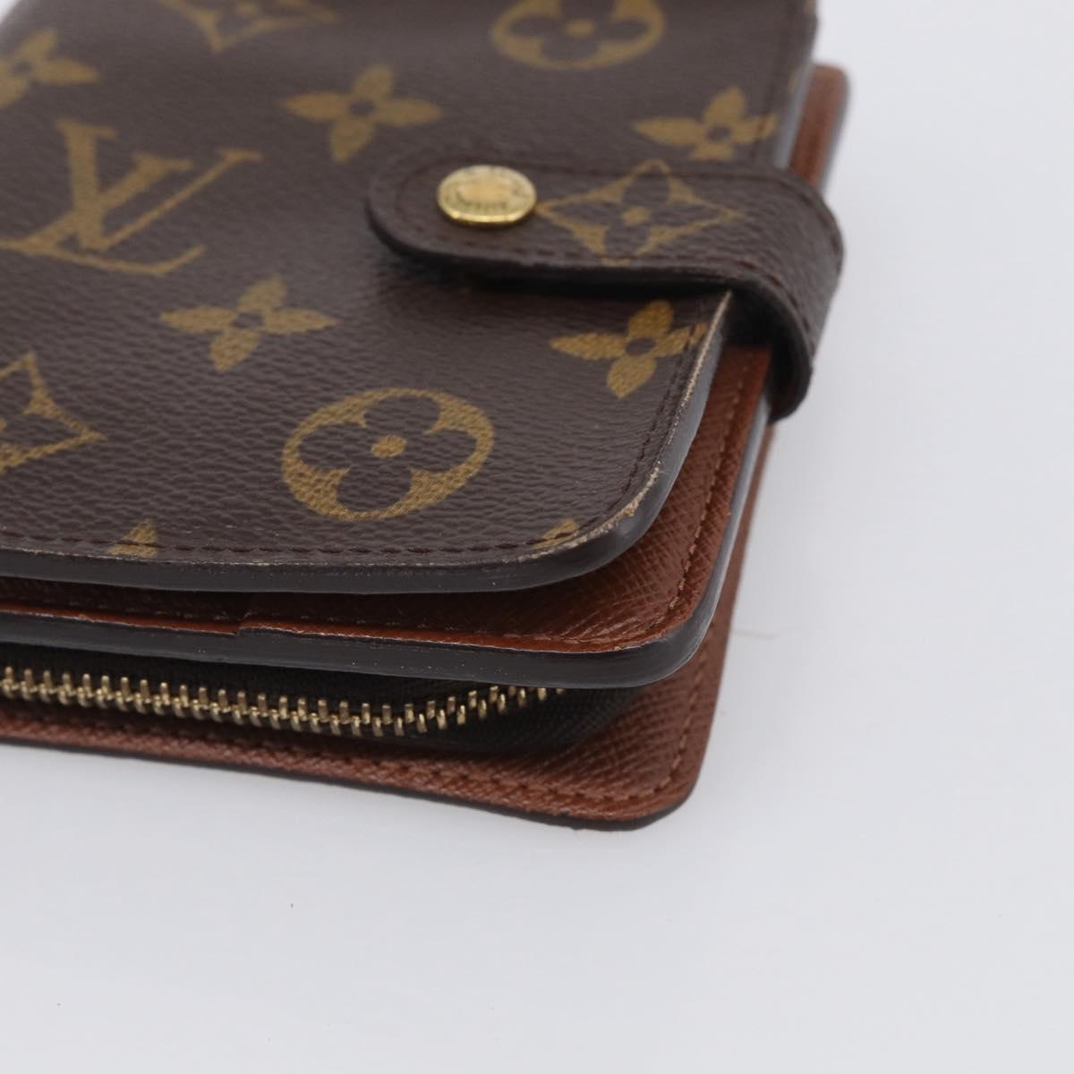 LOUIS VUITTON Monogram Compact Zip Wallet M61667 LV Auth RV047