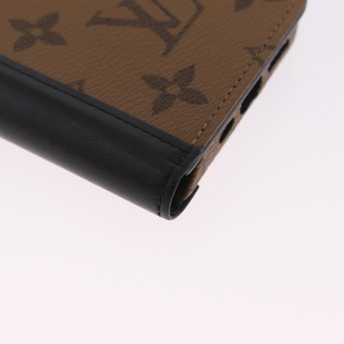 LOUIS VUITTON Reverse IPhone 15 Pro Folio Cell Phone Case M82892 LV Auth RV053