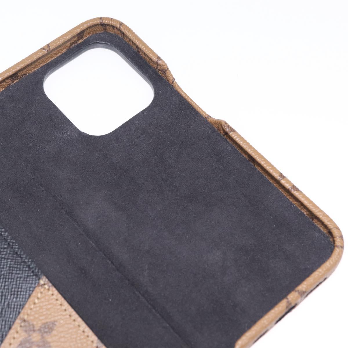 LOUIS VUITTON Reverse IPhone 15 Pro Folio Cell Phone Case M82892 LV Auth RV053