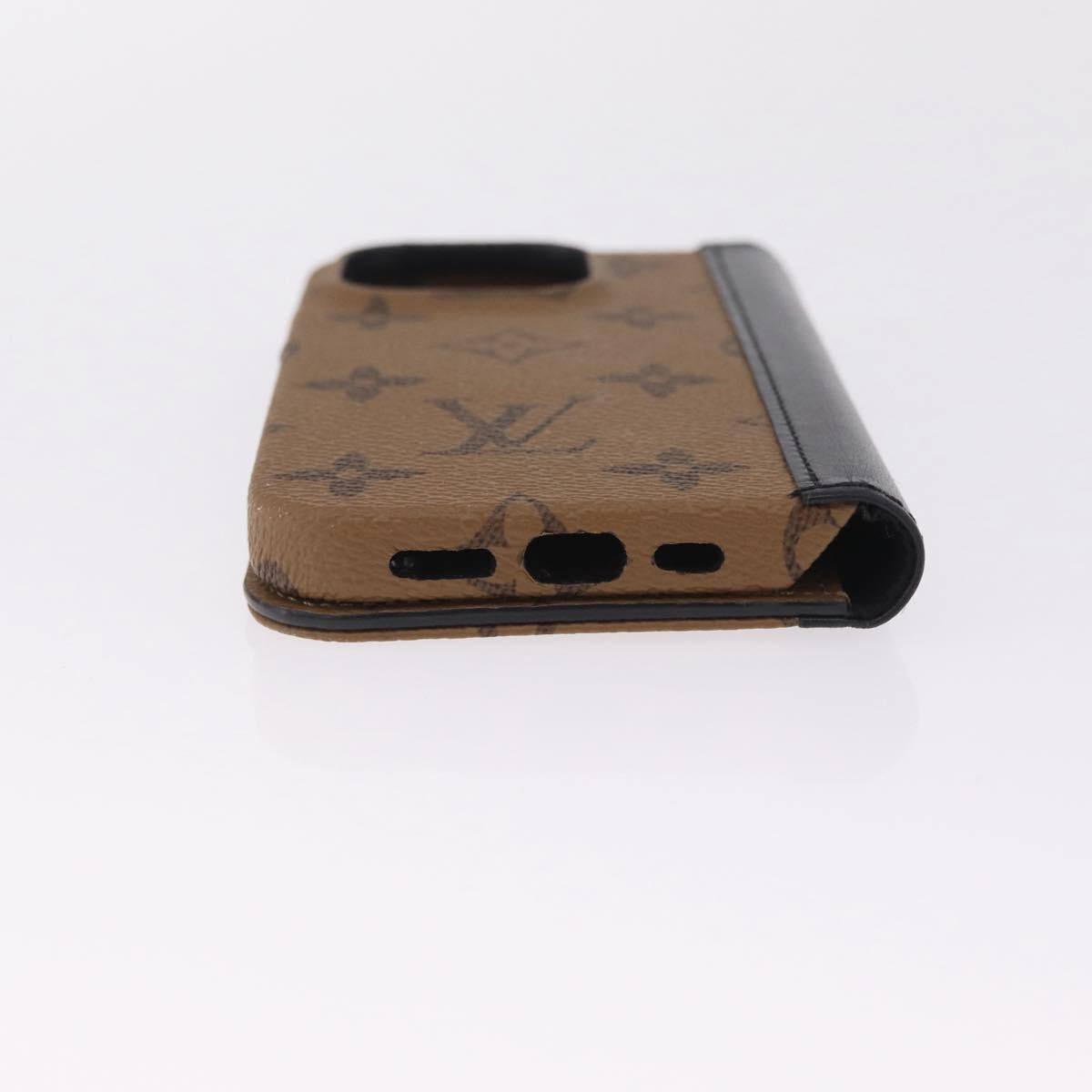 LOUIS VUITTON Reverse IPhone 15 Pro Folio Cell Phone Case M82892 LV Auth RV053