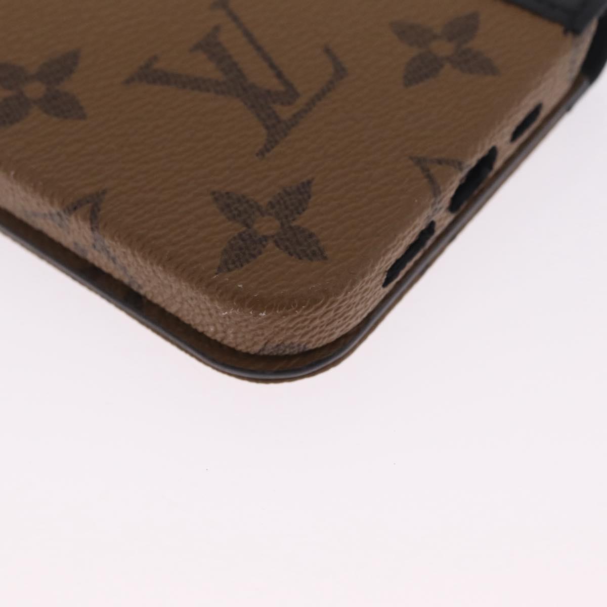 LOUIS VUITTON Reverse IPhone 15 Pro Folio Cell Phone Case M82892 LV Auth RV053