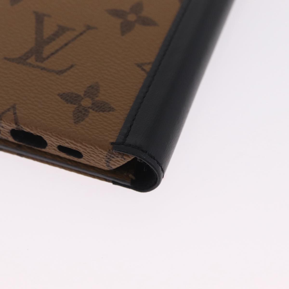 LOUIS VUITTON Reverse IPhone 15 Pro Folio Cell Phone Case M82892 LV Auth RV053