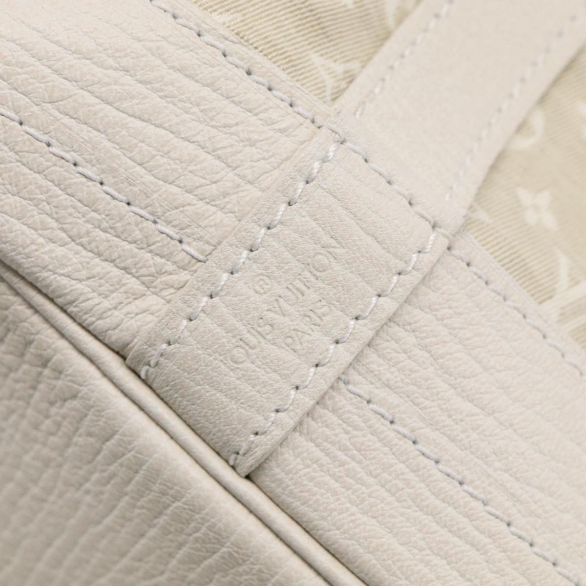 LOUIS VUITTON Monogram Mini Lin Noe Bag White Dunne M95315 LV Auth RV055V