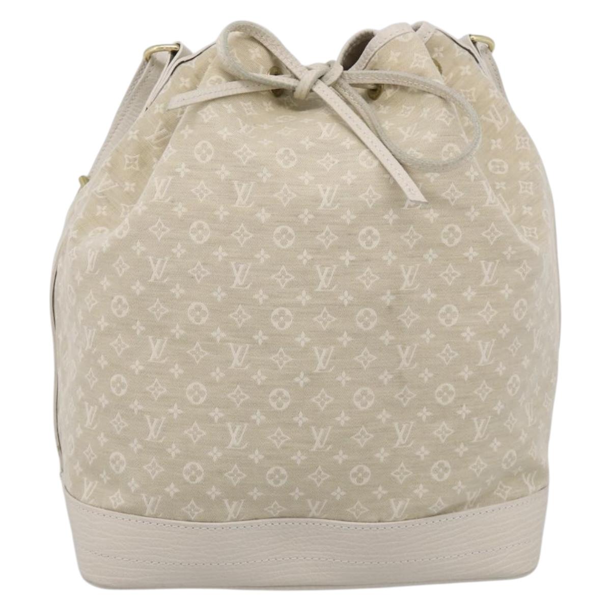 LOUIS VUITTON Monogram Mini Lin Noe Bag White Dunne M95315 LV Auth RV055V