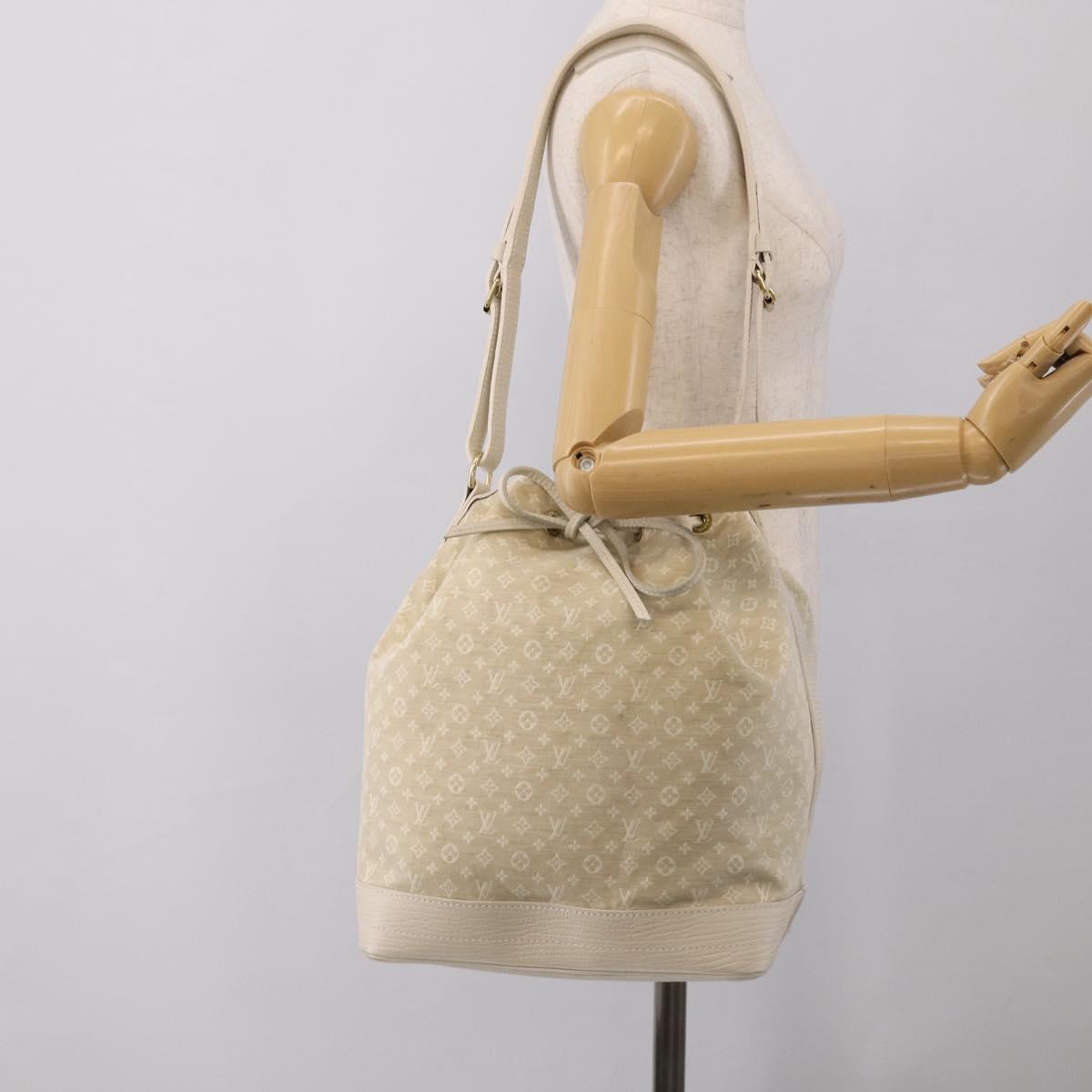 LOUIS VUITTON Monogram Mini Lin Noe Bag White Dunne M95315 LV Auth RV055V