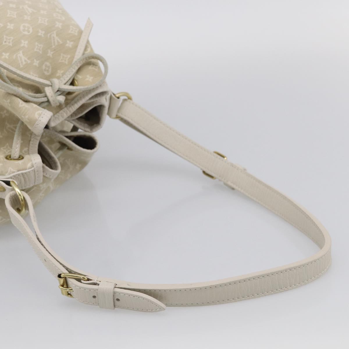 LOUIS VUITTON Monogram Mini Lin Noe Bag White Dunne M95315 LV Auth RV055V