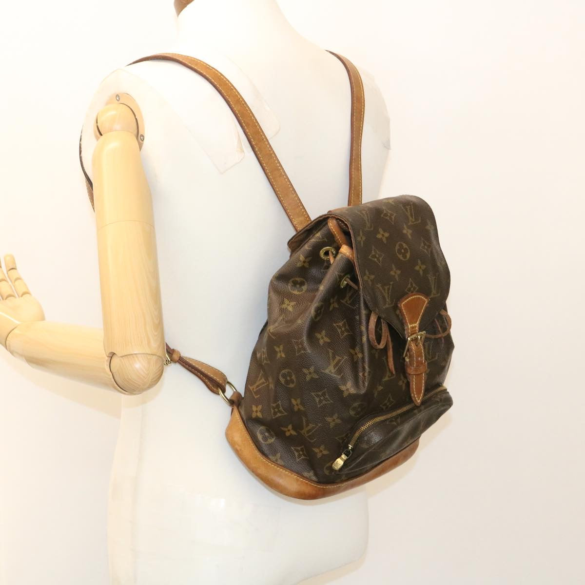 LOUIS VUITTON Monogram Montsouris MM Backpack M51136 LV Auth rz087