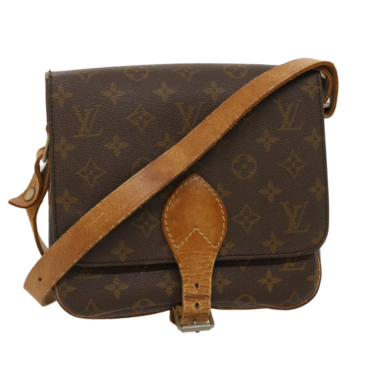 LOUIS VUITTON Monogram Cartouchiere MM Shoulder Bag M51253 LV Auth rz283