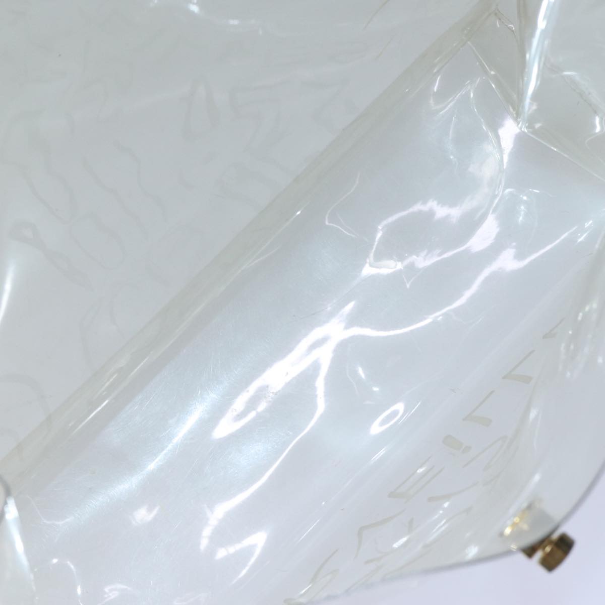 HERMES Vinyl Kelly Hand Bag Vinyl Clear Auth S1397