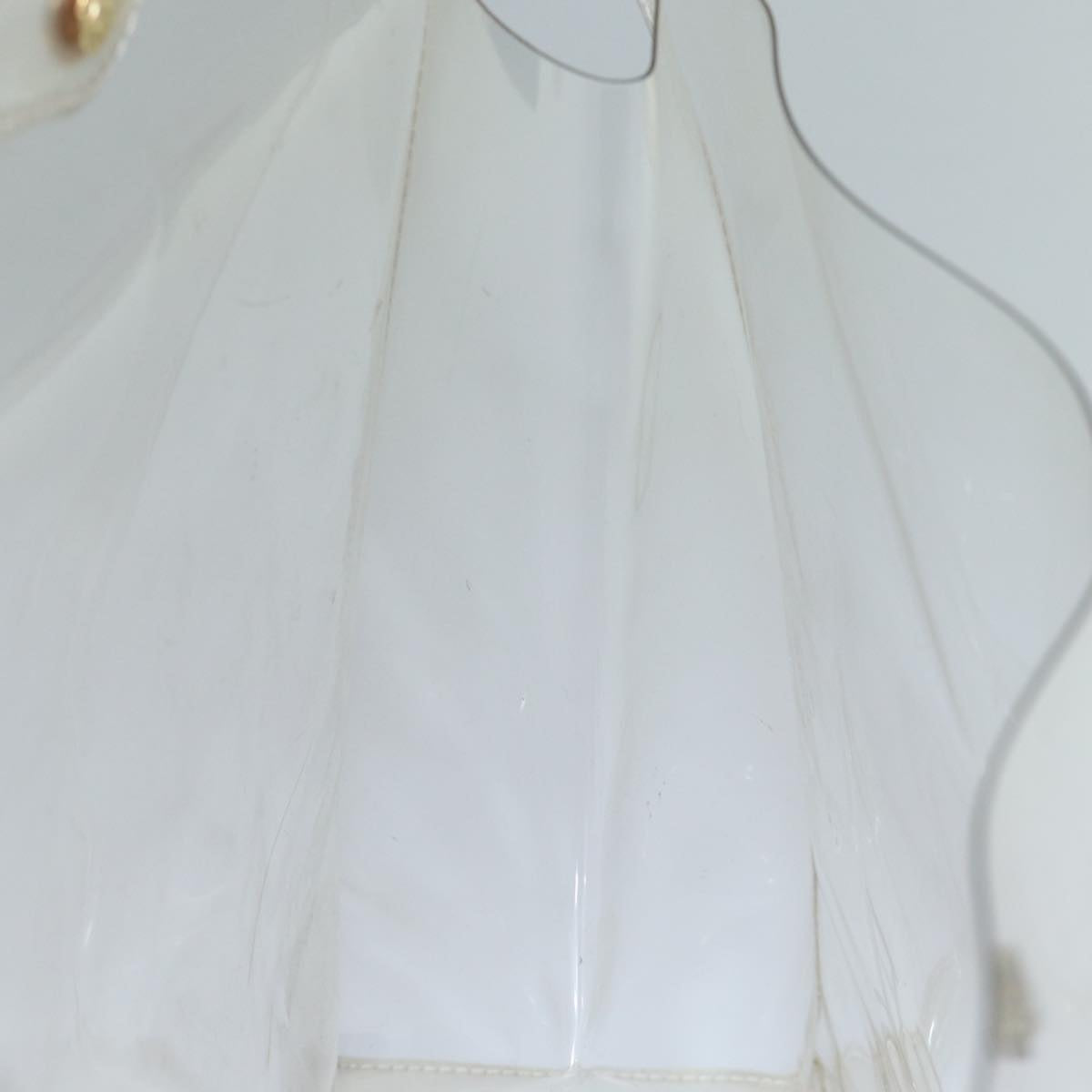 HERMES Vinyl Kelly Hand Bag Vinyl Clear Auth S1397