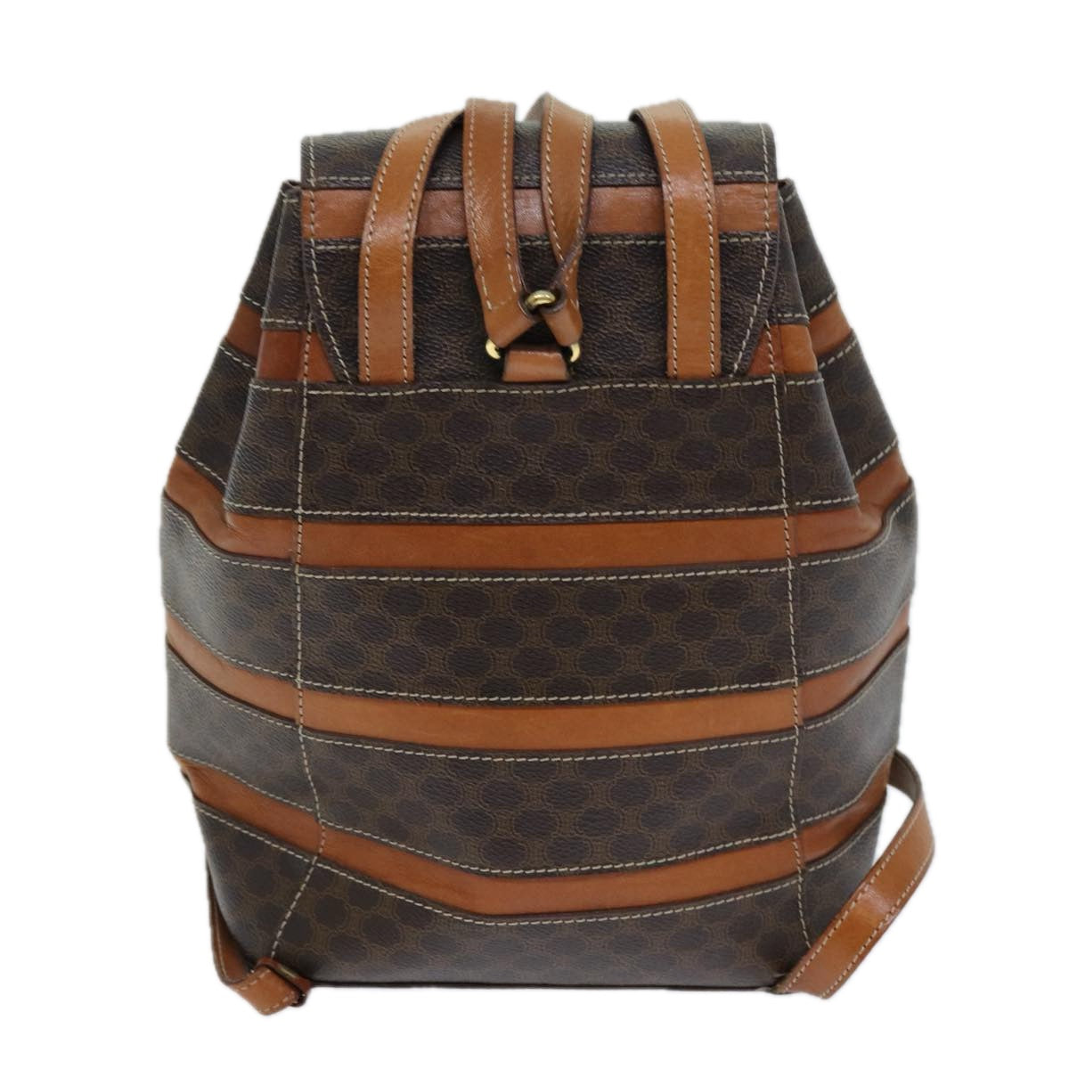 CELINE Macadam Canvas Backpack PVC Brown Auth S1578