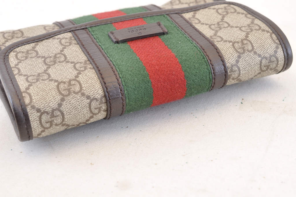 GUCCI GG Canvas Sherry Line Web Waist Bag Bum Bag Brown Auth am1103s