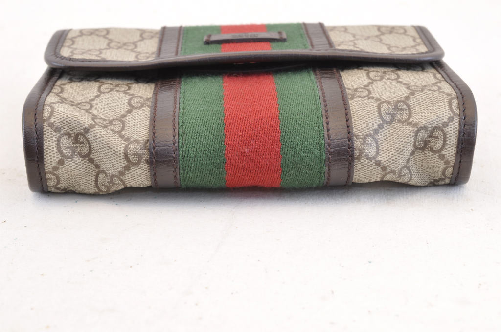 GUCCI GG Canvas Sherry Line Web Waist Bag Bum Bag Brown Auth am1103s