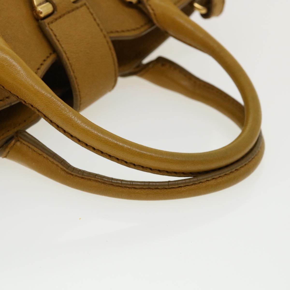 SAINT LAURENT Hand Bag Leather 2way Yellow Auth am1348s