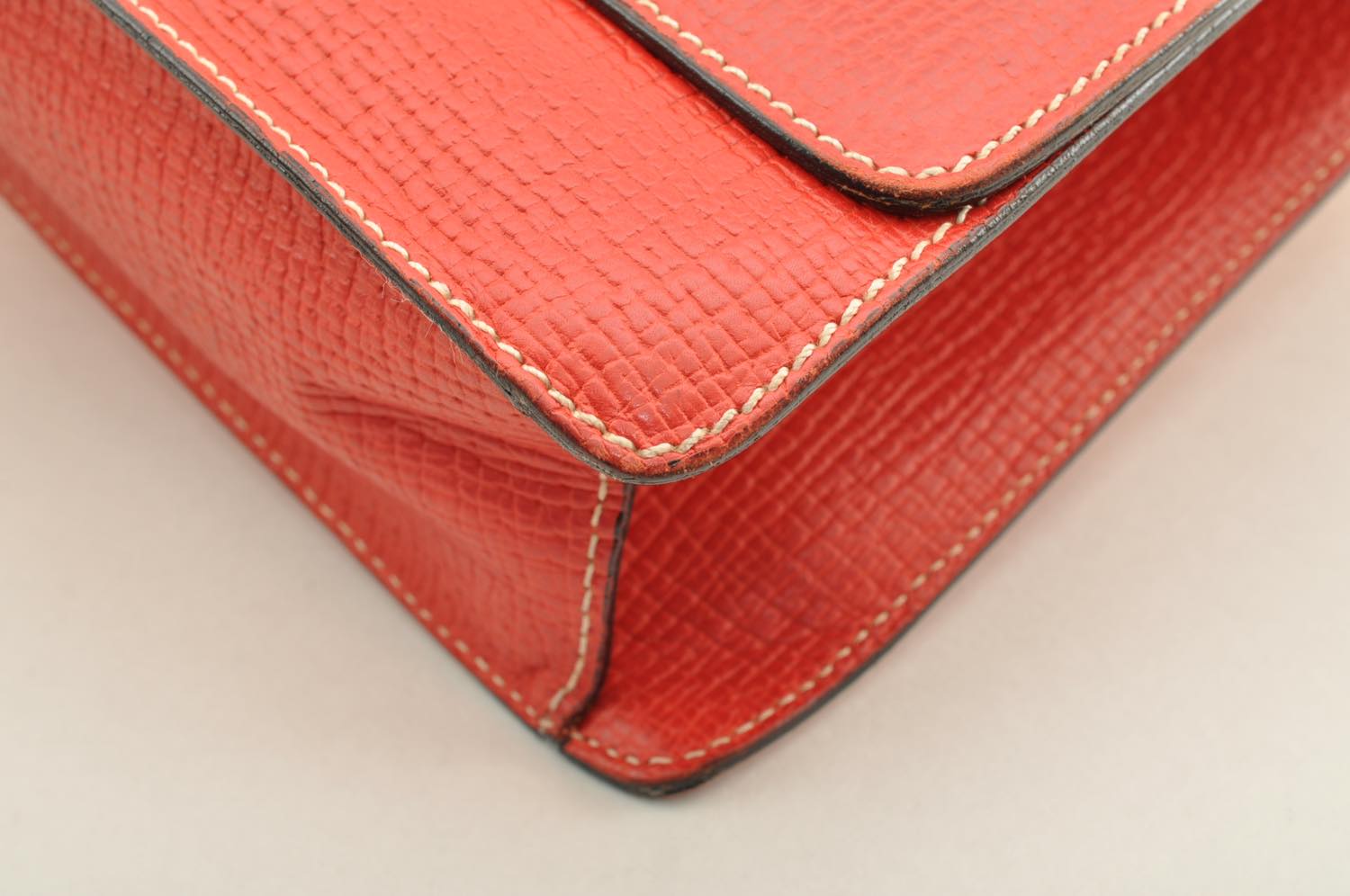 LOEWE Hand Bag Leather 2way Red Auth am2234s