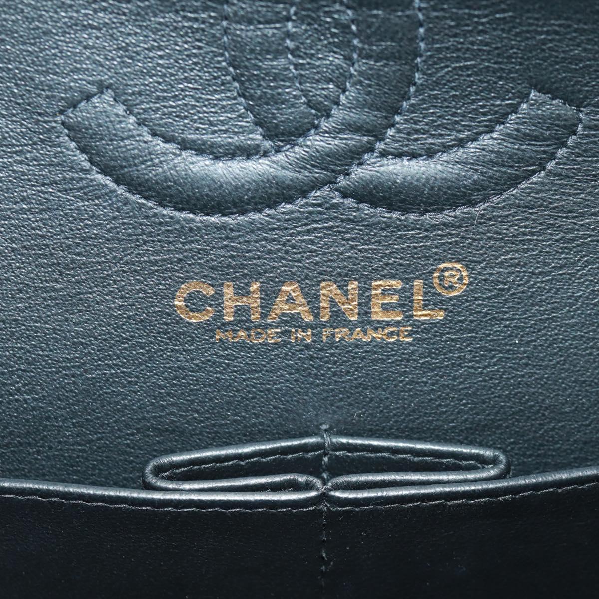 CHANEL Double Flap Double Chain Matelasse 23 Bag Caviar Skin CC Auth SK011SM