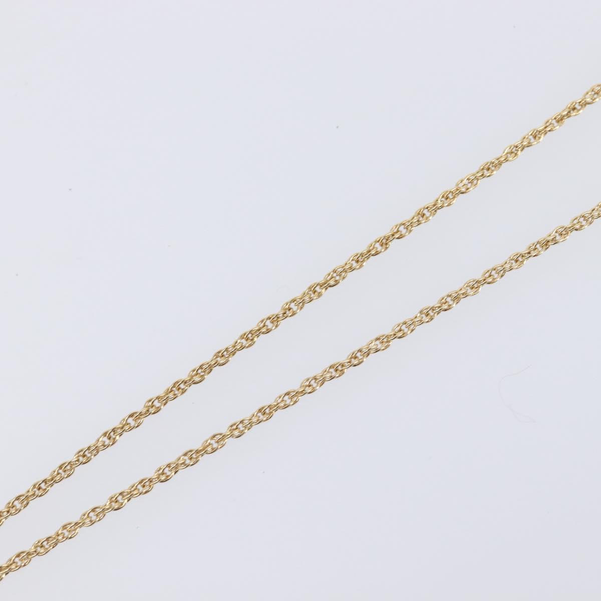 GIVENCHY Rhinestone Necklace Metal Gold Tone Auth SK142