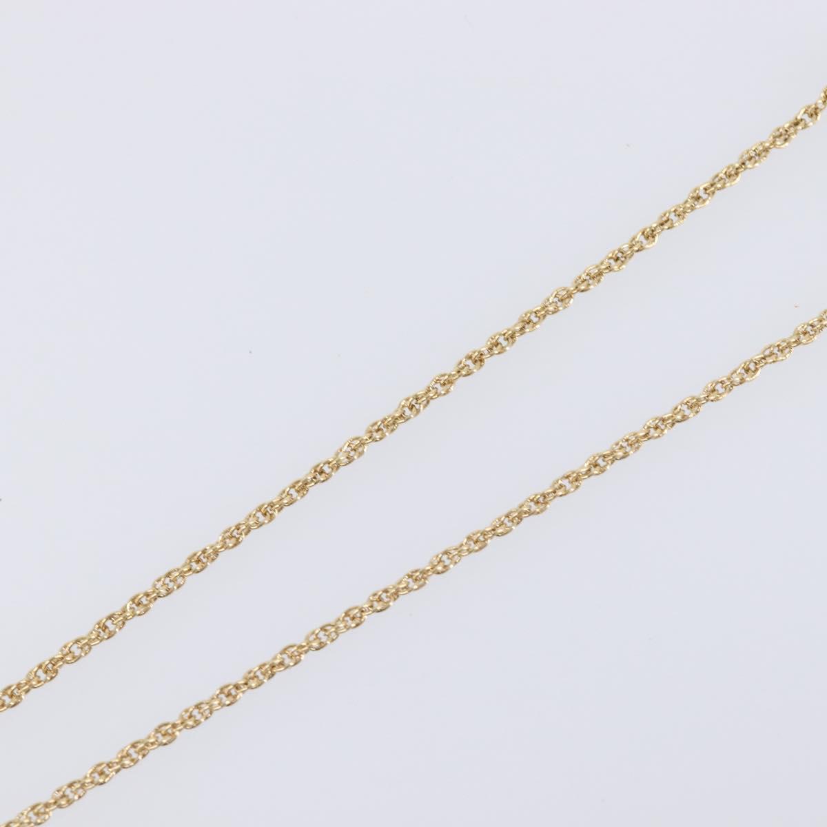 GIVENCHY Rhinestone Necklace Metal Gold Tone Auth SK142