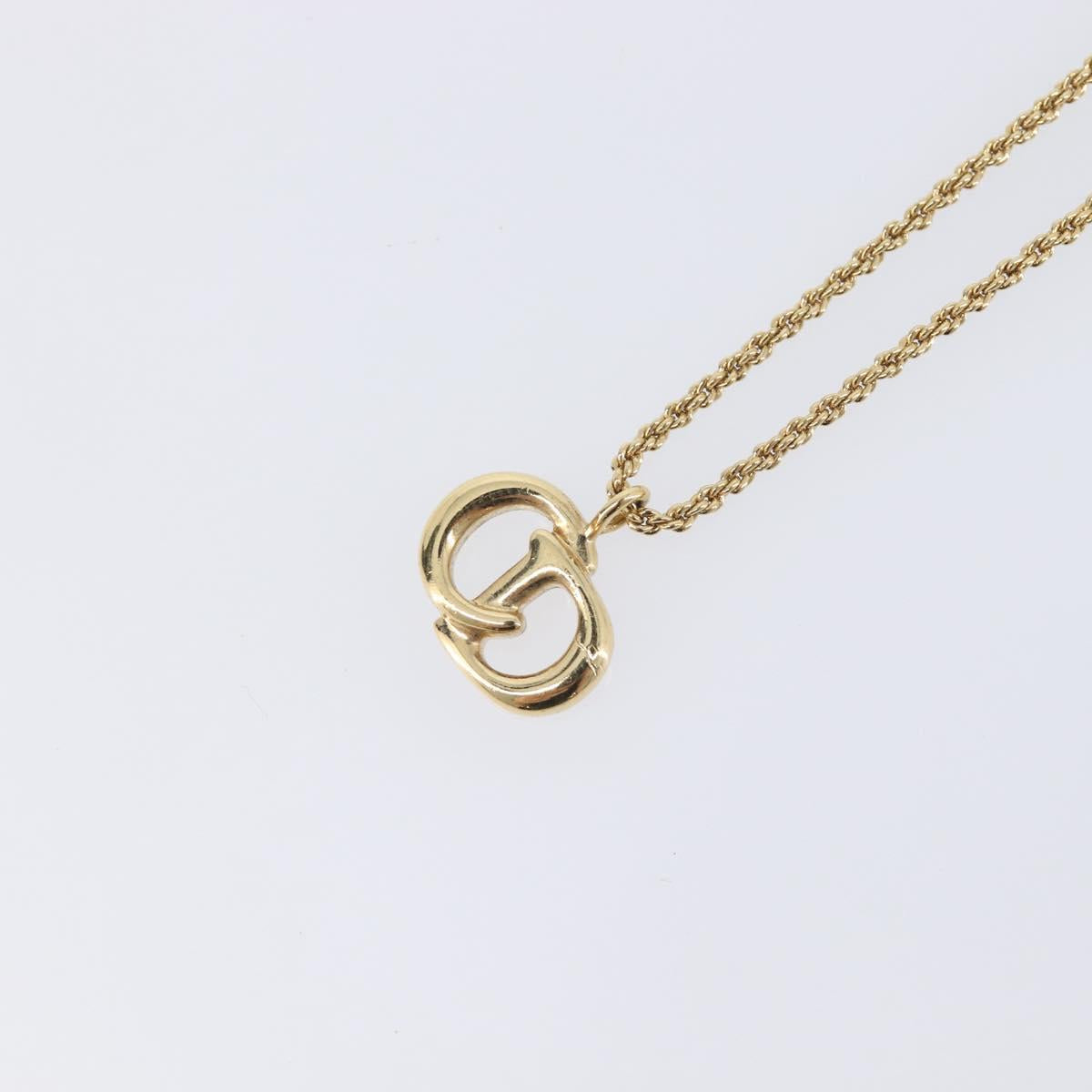 Christian Dior Necklace Metal Gold Tone Auth SK144