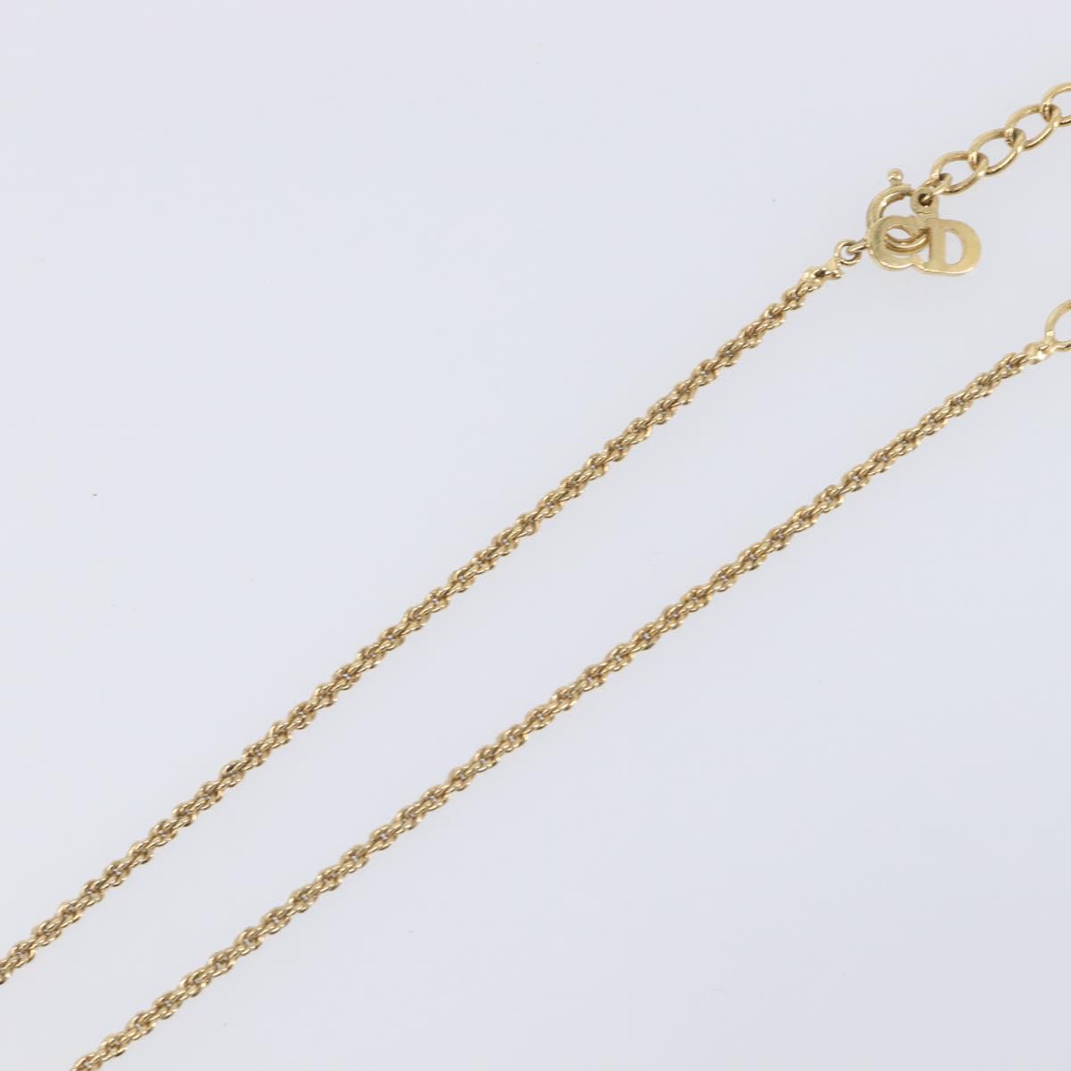 Christian Dior Necklace Metal Gold Tone Auth SK144