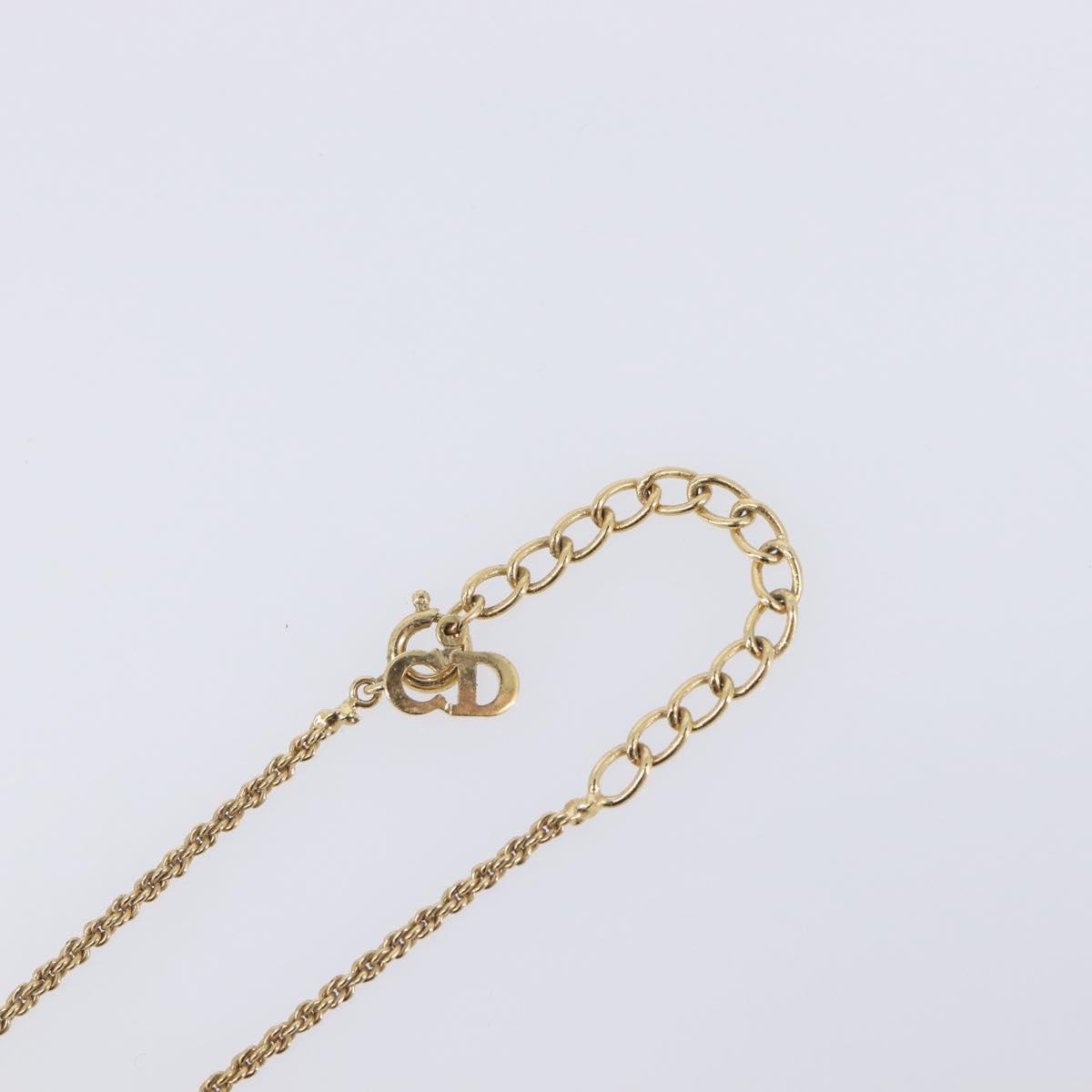 Christian Dior Necklace Metal Gold Tone Auth SK144