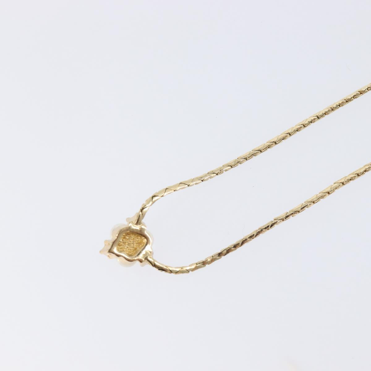 Christian Dior Necklace Metal Gold Tone Auth SK147V