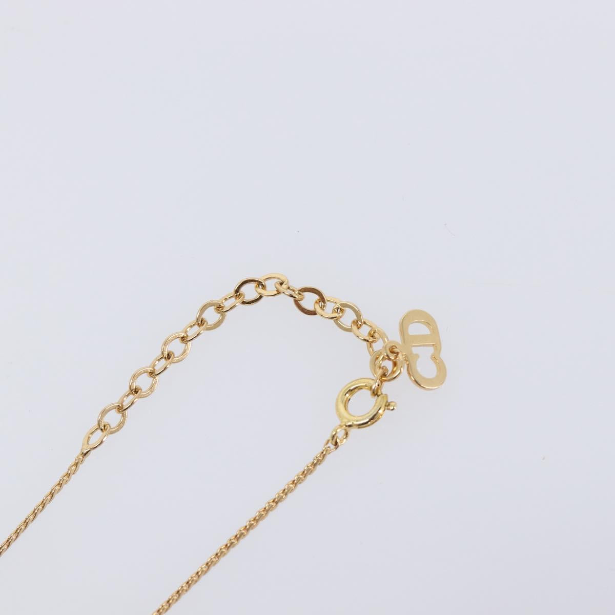 Christian Dior Necklace Metal Gold Tone Auth SK148V