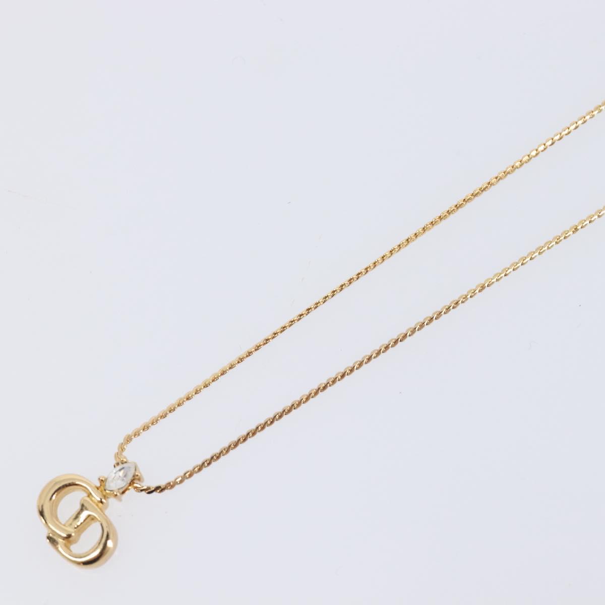 Christian Dior Necklace Metal Gold Tone Auth SK148V