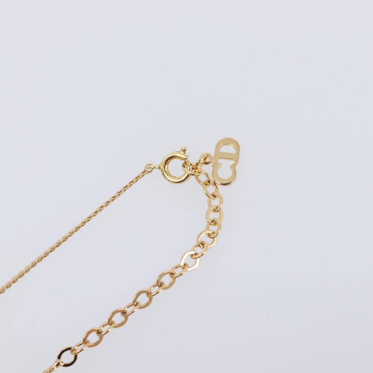 Christian Dior Necklace Metal Gold Tone Auth SK148V