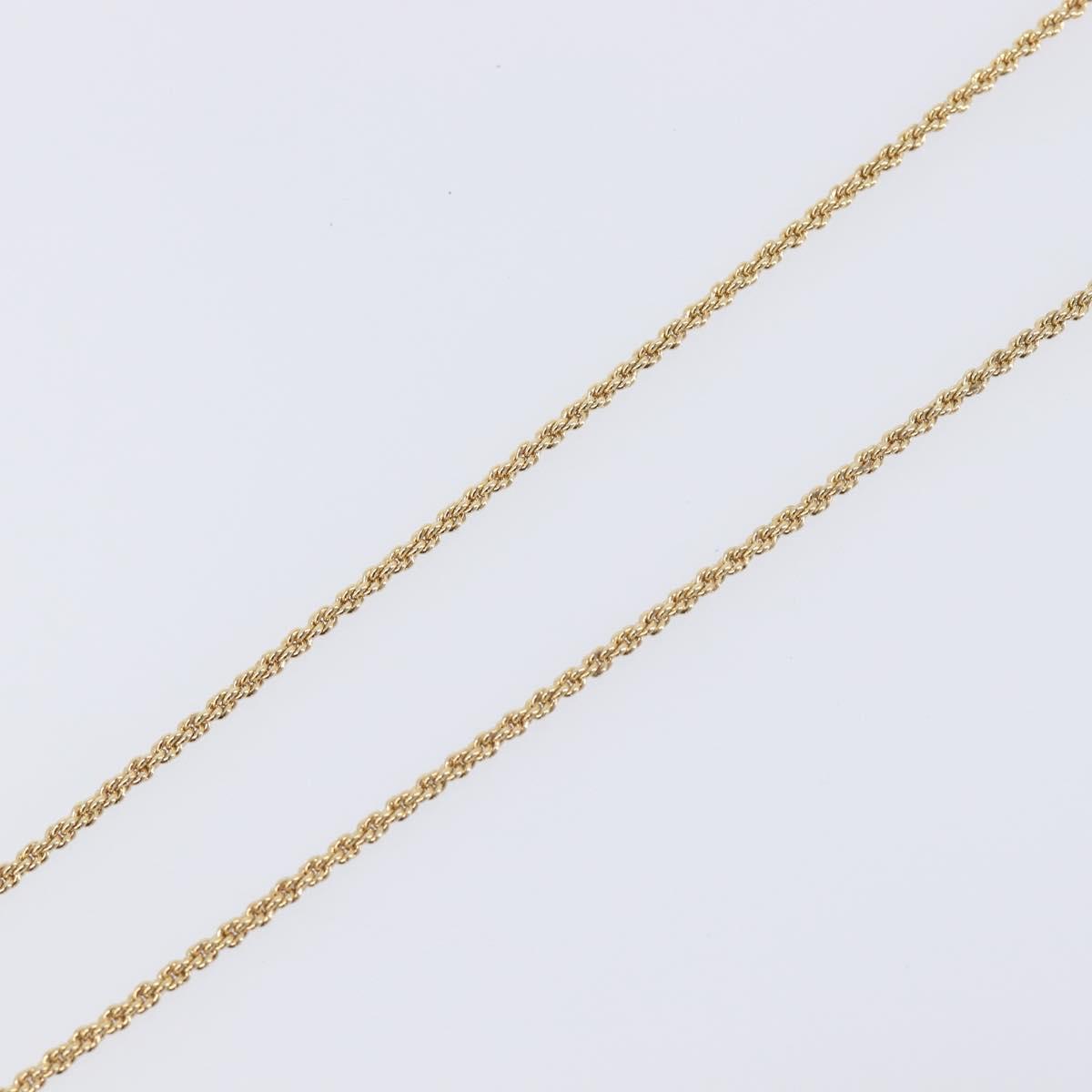 Christian Dior Teardrop Necklace Metal Gold Tone Auth SK149V