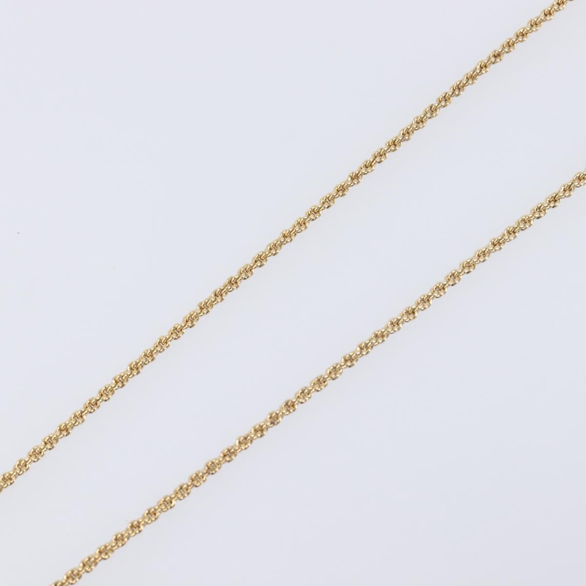Christian Dior Teardrop Necklace Metal Gold Tone Auth SK149V