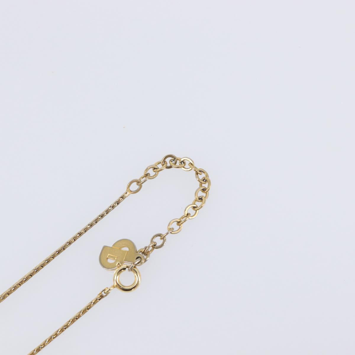 Christian Dior Bijoux Teardrop Necklace Metal Gold Tone Auth SK151