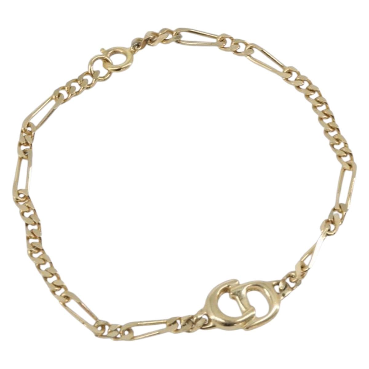 Christian Dior Bracelet Metal Gold Tone Auth SK152