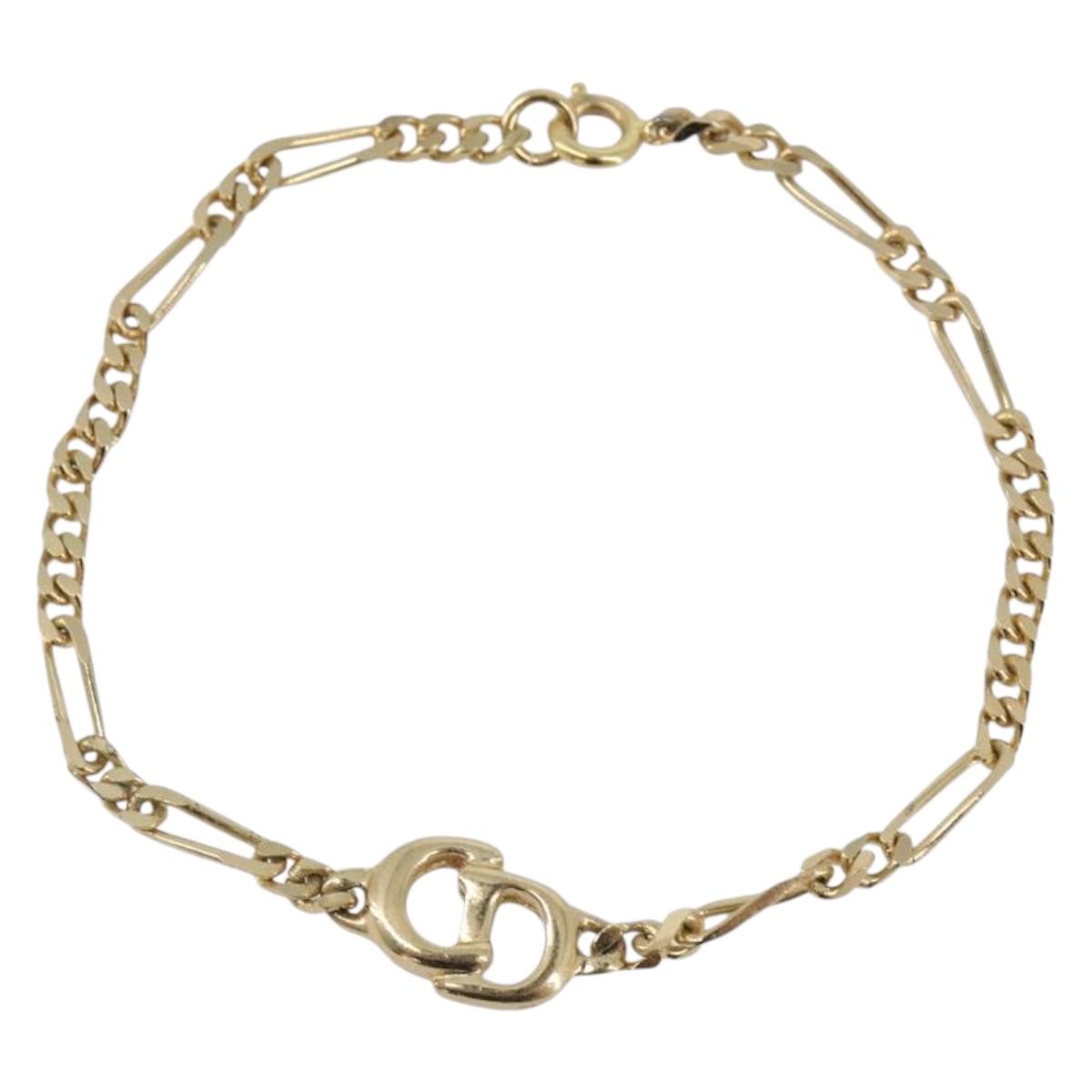 Christian Dior Bracelet Metal Gold Tone Auth SK152