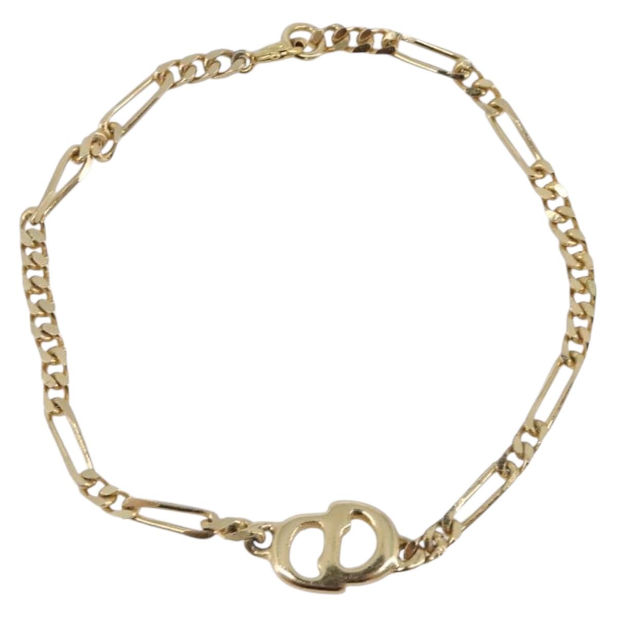 Christian Dior Bracelet Metal Gold Tone Auth SK152