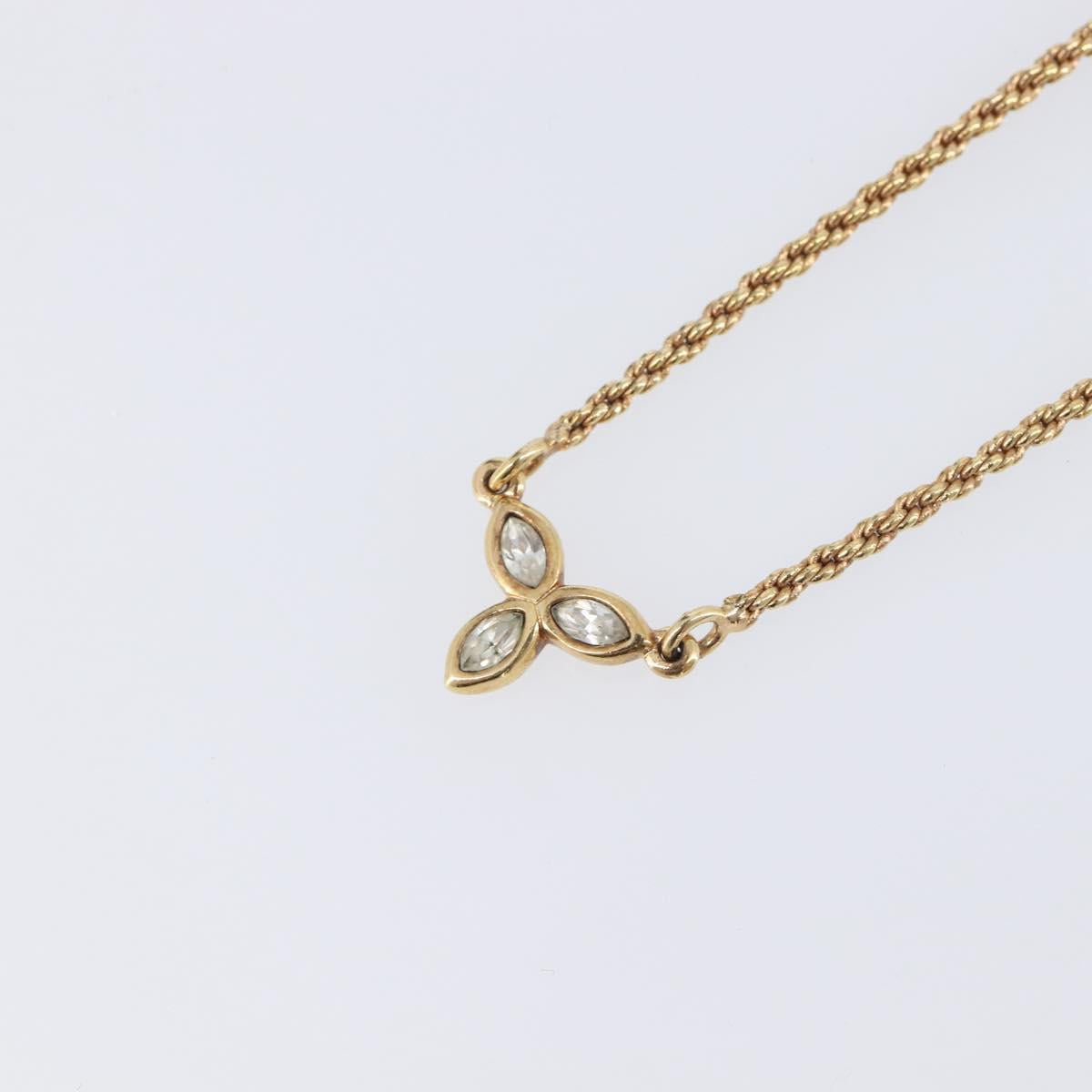 Christian Dior Necklace Metal Gold Tone Auth SK153