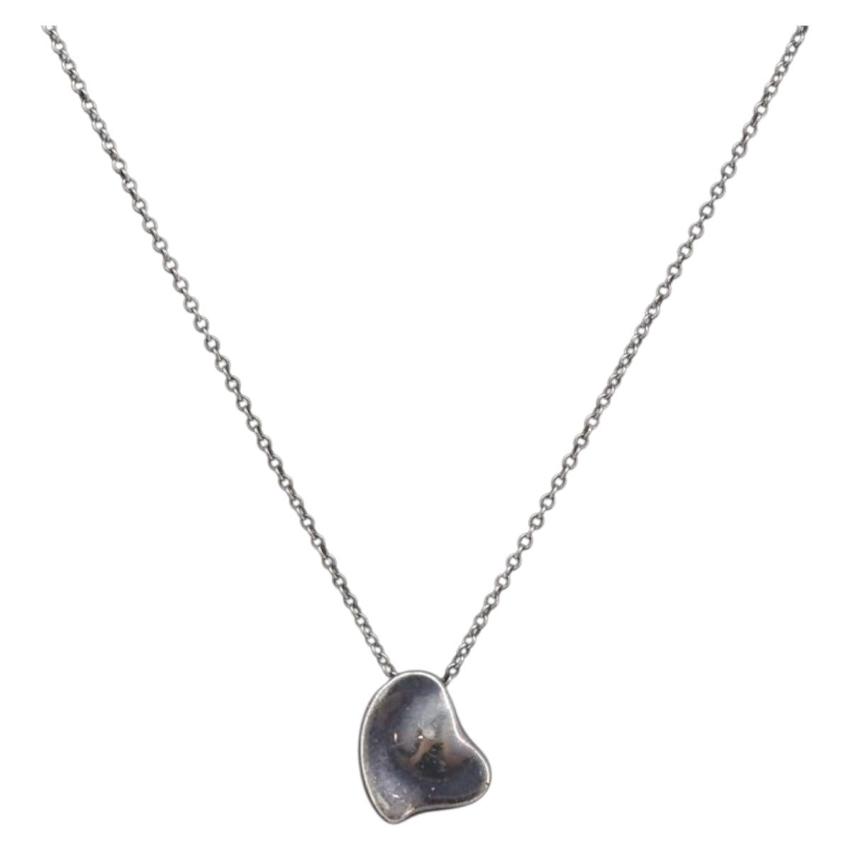 Tiffany & Co. Full Heart Necklace Ag925 Silver Auth SK154