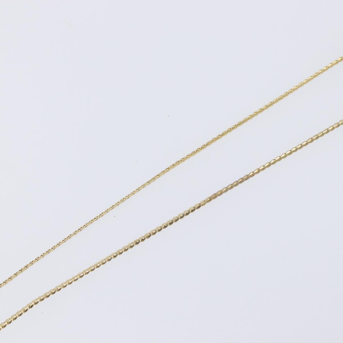 Christian Dior Rhinestone Circle Necklace Metal Gold Tone Auth SK155