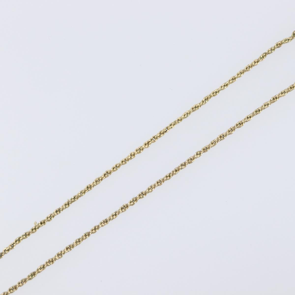 Christian Dior CD Logo Circle Necklace Metal Gold Tone Auth SK156