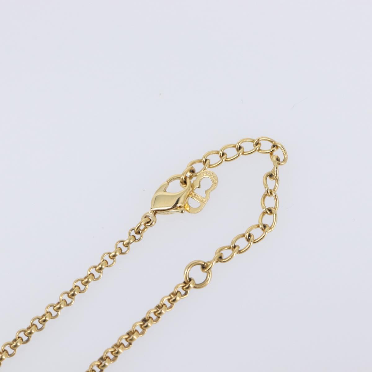 Christian Dior Flower Necklace Metal Gold Tone Auth SK158